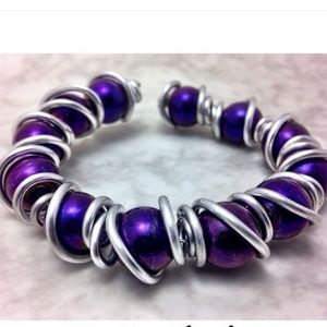 Purple and silver handmade bracelets